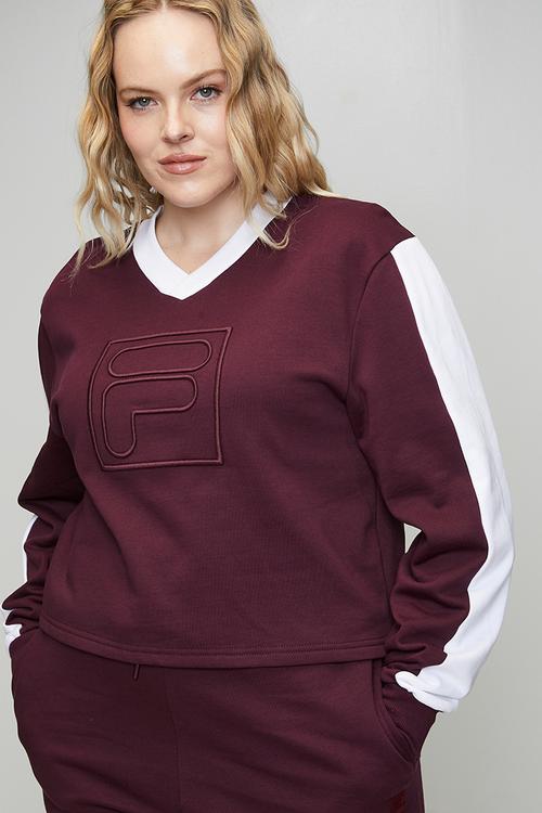 Plus Rebecca Sweatshirt - Fig/White