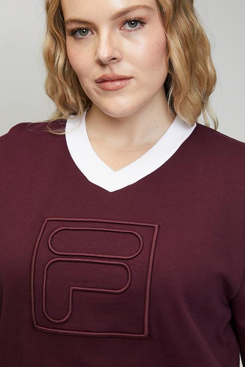 Plus Rebecca Sweatshirt - Fig/White