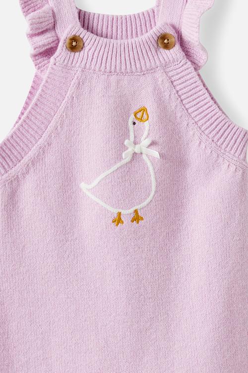 Organic Knit Dungaree - Thistle/Goose