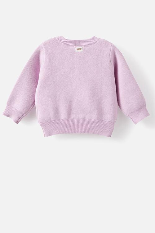 Organic Knit Sweater - Thistle/Goose