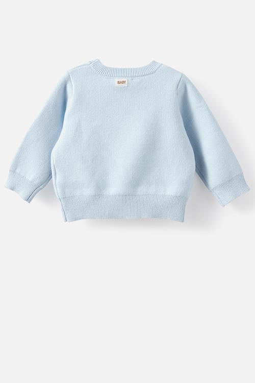Organic Knit Sweater - Blue Whispers/Sheep