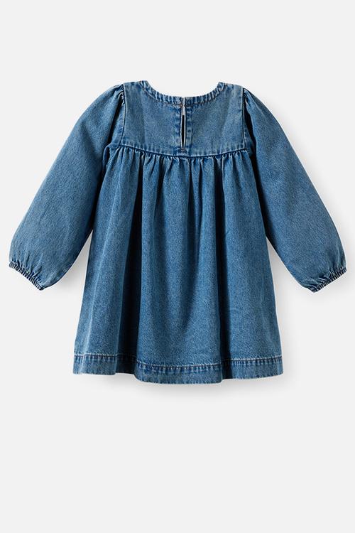 Long sleeve Denim Yoke dress - Blue Haven Mid Blue
