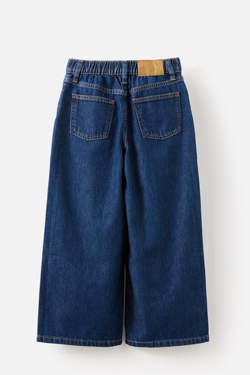 Super Wide Leg Denim Jean - Mermaid Midnight Blue/Studded Stars