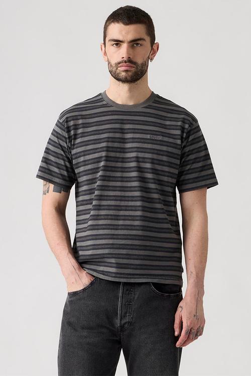 Red tab vintage tee - black & grey 