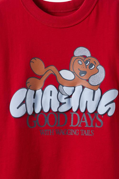Jonny Short Sleeve Graphic Print Tee - Heritage Red/Chasing Good Days