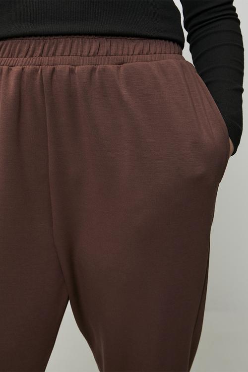 Plus Tapered Leg Jogger - Choc