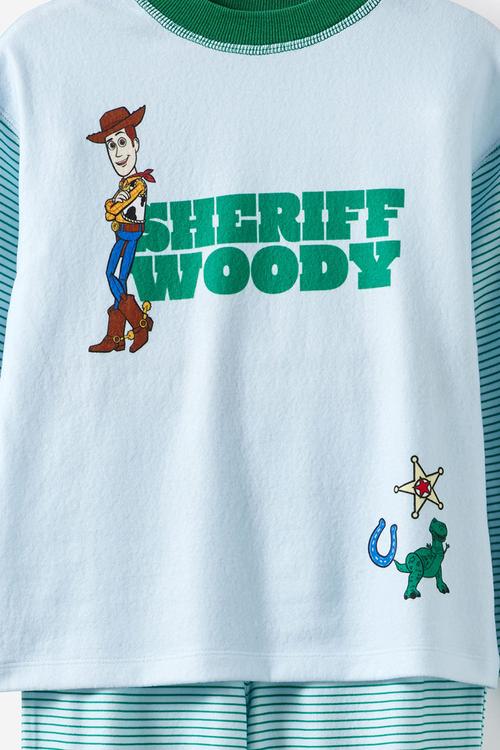 Snoozesoft Long Sleeve Pj Set License - Lcn Dis Blue Whisper/Sheriff Woody