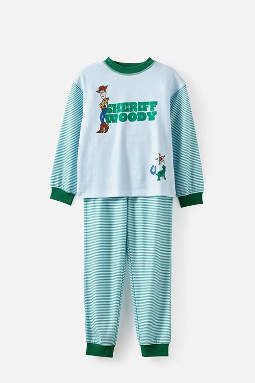 Snoozesoft Long Sleeve Pj Set License - Lcn Dis Blue Whisper/Sheriff Woody