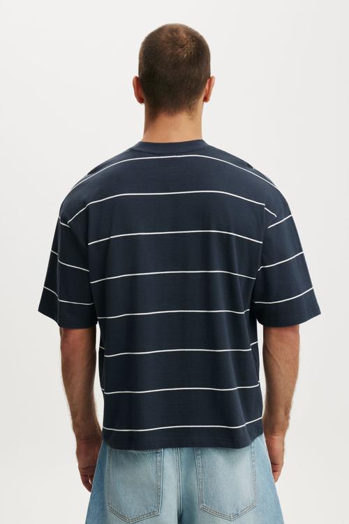 Cropped Fit Graphic T-Shirt - Midnight Blue/Open Stripe 2Ndstar