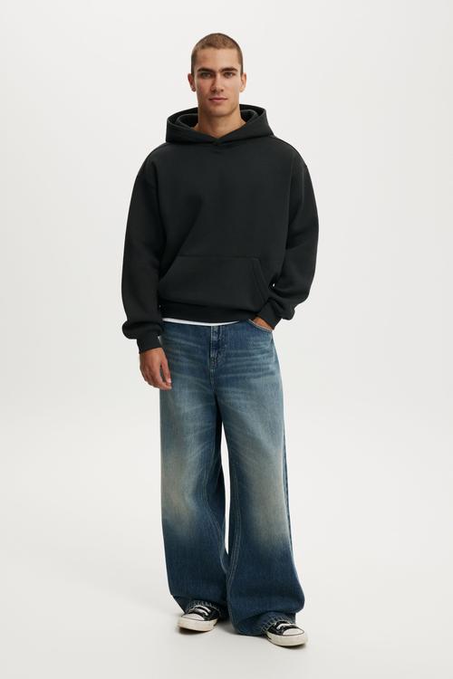 Box fit hoodie - black