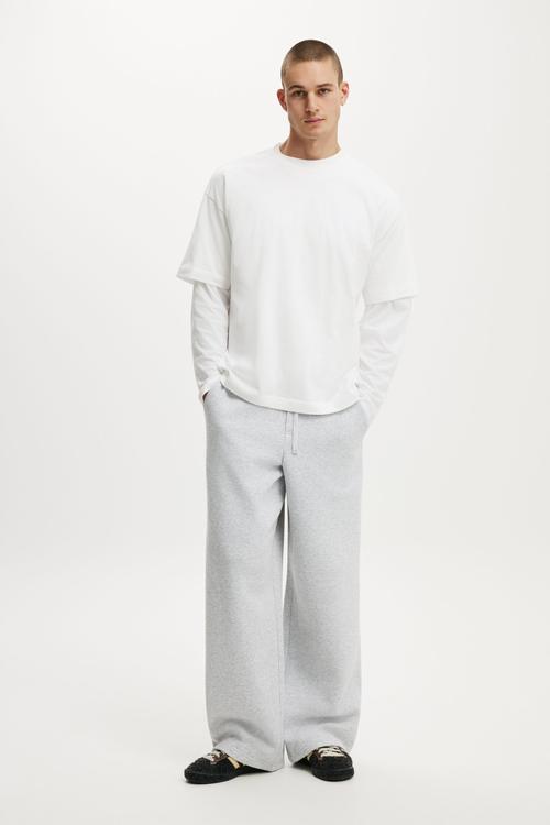 Super Baggy Track Pant- Grey Marle