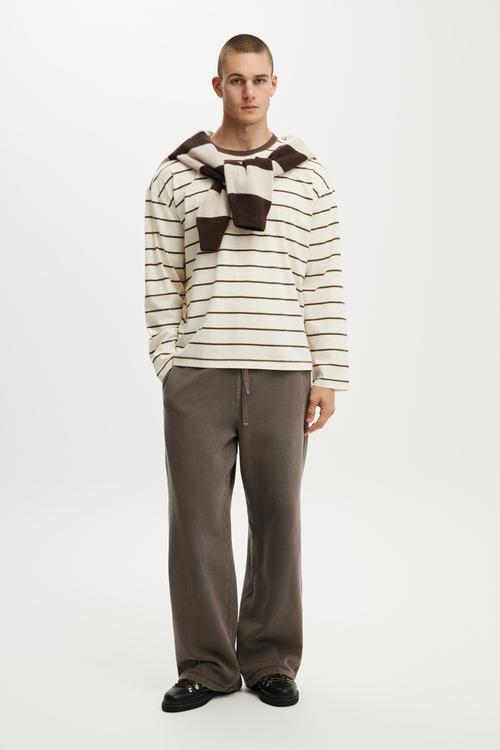 Super Baggy Track Pant - Washed Chocolate Wash