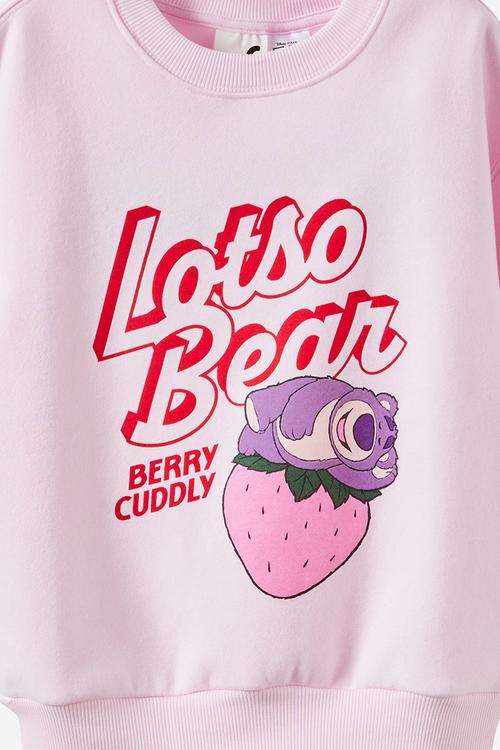 License Sammy Oversized Crew - Lcn Dis Tea Party Pink/Lotso Bear