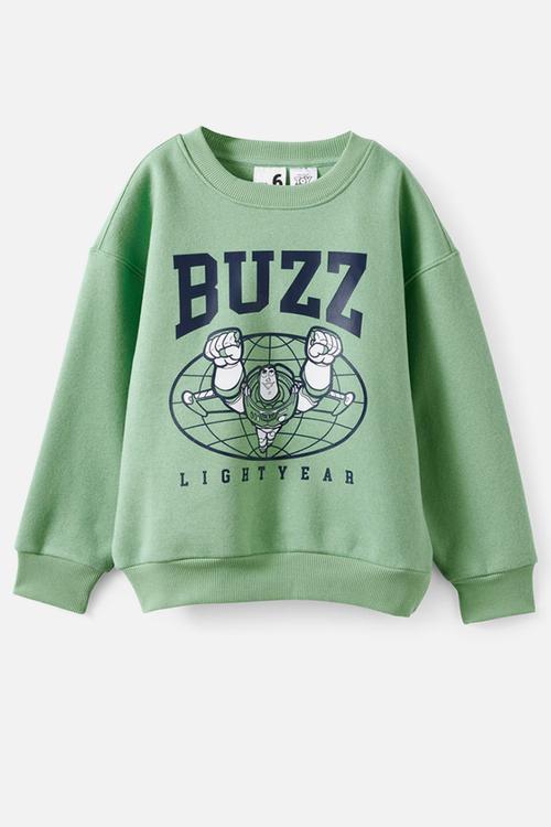 License Sammy Oversize Crew - Lcn Dis Washed Avo/Toy Story Buzz Light Year