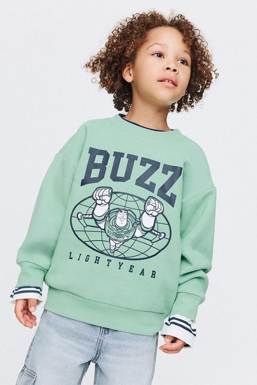 License Sammy Oversize Crew - Lcn Dis Washed Avo/Toy Story Buzz Light Year