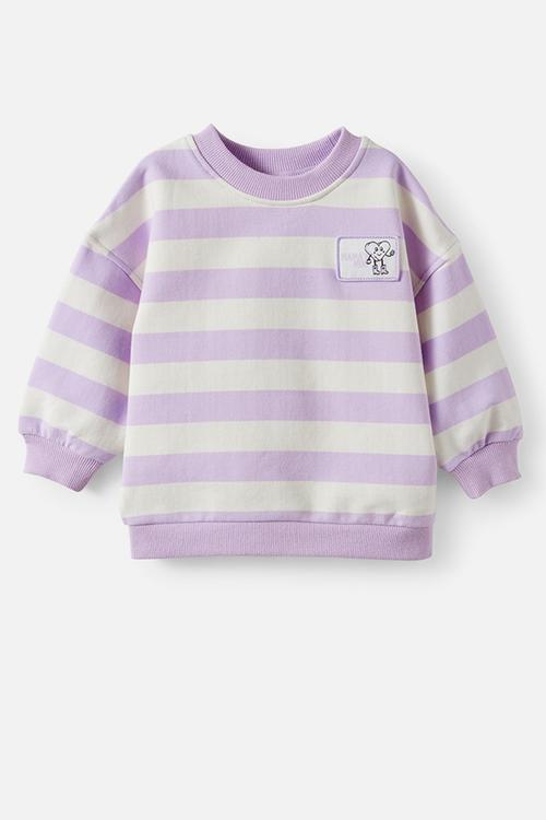 Bundle Riley Sweater & Trackpant - Vintage Lilac/Dark Vanilla Stripe Mama S Mini