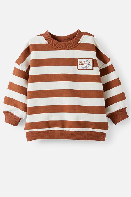 Bundle Riley Sweater & Trackpant - Chestnut/Dark Vanilla Stripe Dada S Sidekick