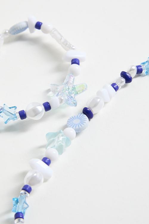 Kids Fashion Necklace & Bracelet Set - Blue Bonnet/Beaded Enchanted