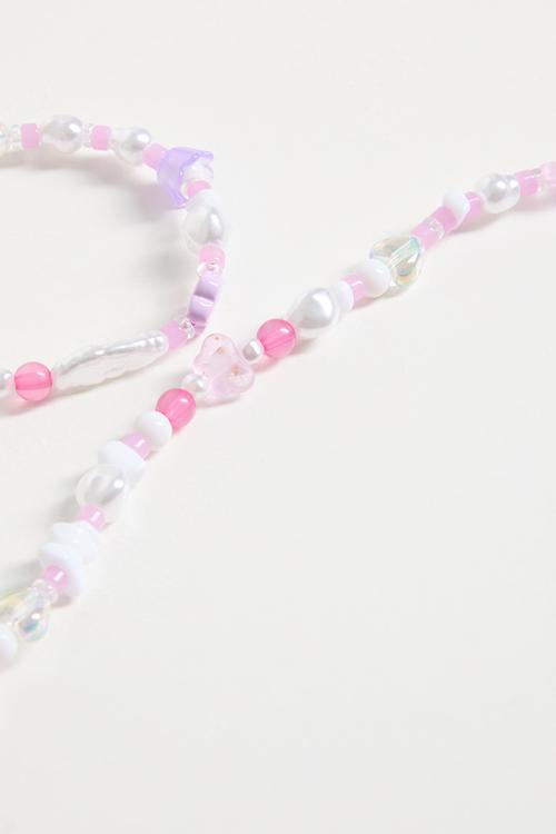 Kids Fashion Necklace & Bracelet Set - Vintage Lilac/Beaded Enchanted