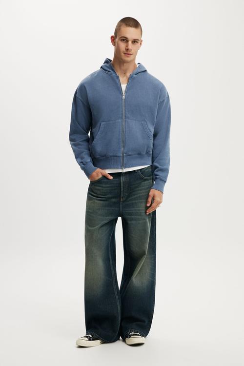 Zip Up Hoodie - Dusk Blue Wash