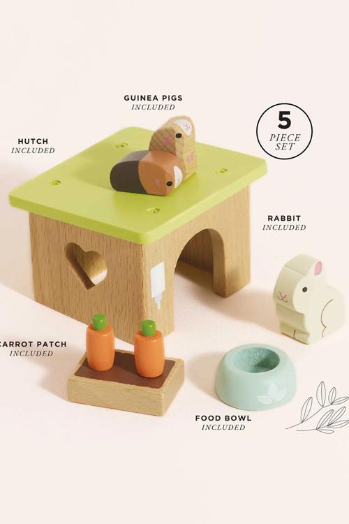 Dolls House Furniture: Bunny & Guinea Pet Animal Set - 5pcs