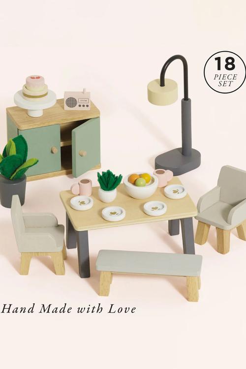 Dolls House Furniture: Dining Room Set - 18pcs
