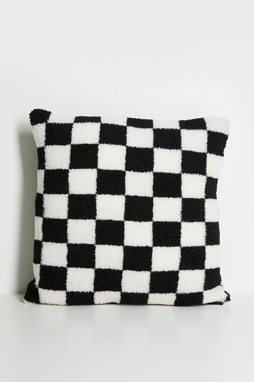 Checkerboard cushion - black