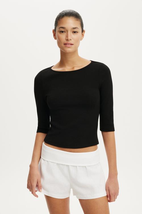 Byron 3/4 sleeve - black