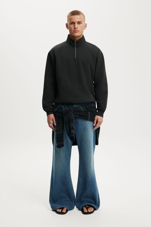 1 4 Zip Fleece - Black