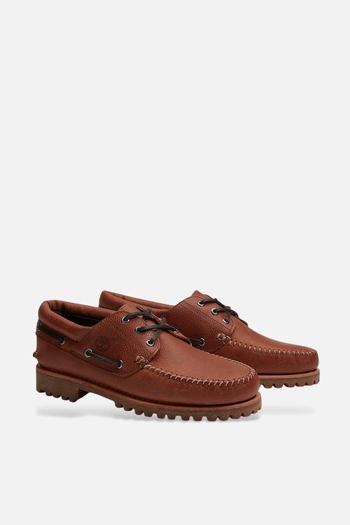 Timberland Authentic Boat Shoe - Rust Full Grain W Dk Gray