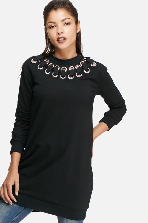 Eyelet detail longline top 