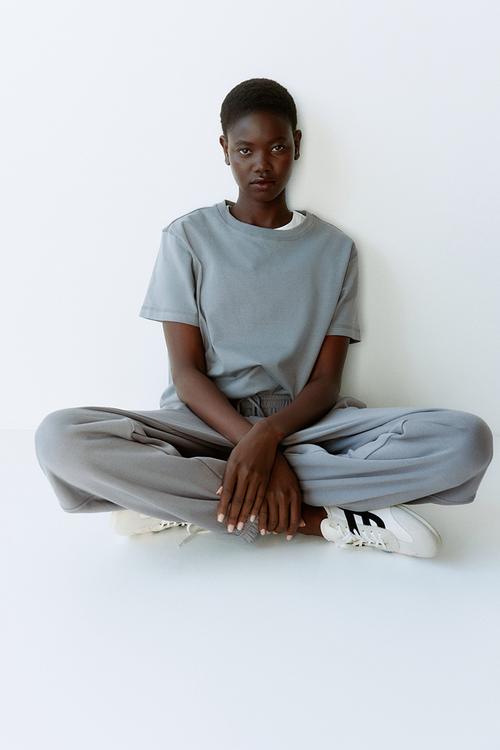 Cotton-blend sweatpants - grey