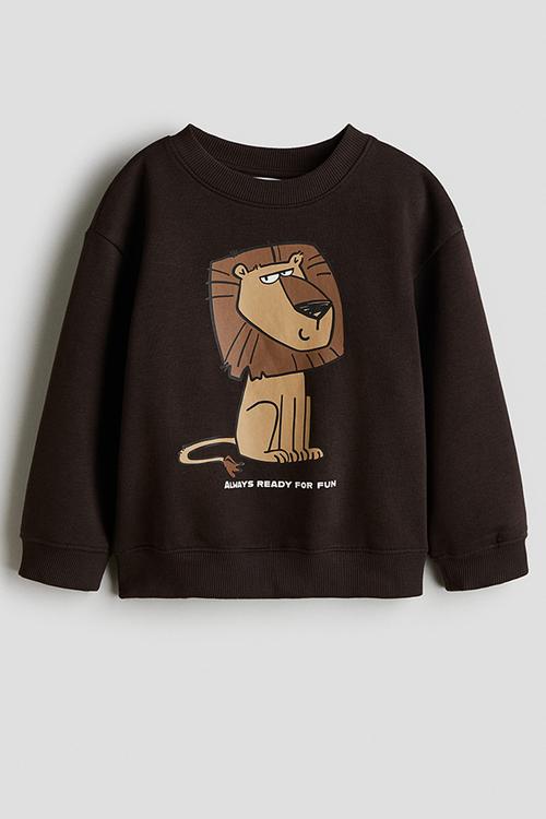 Sweatshirt - dark brown/lion