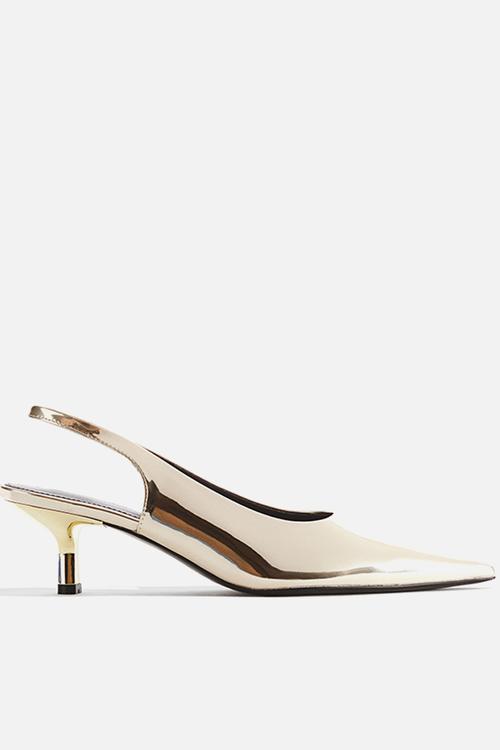 Pointed slingbacks - gold-coloured