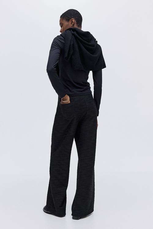 Boucle trousers - black