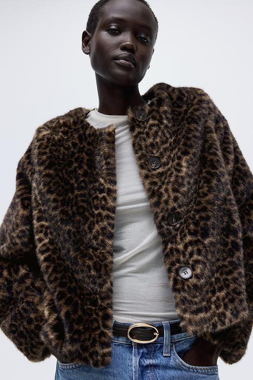 Jacket - beige/leopard print