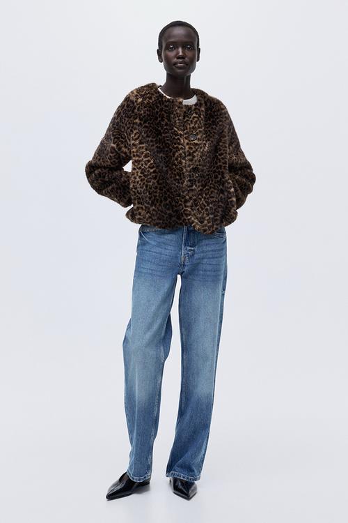 Jacket - beige/leopard print
