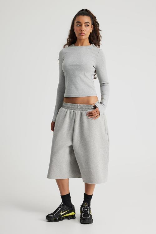 Authentics Fitted Long Sleeve Top - Grey Marle