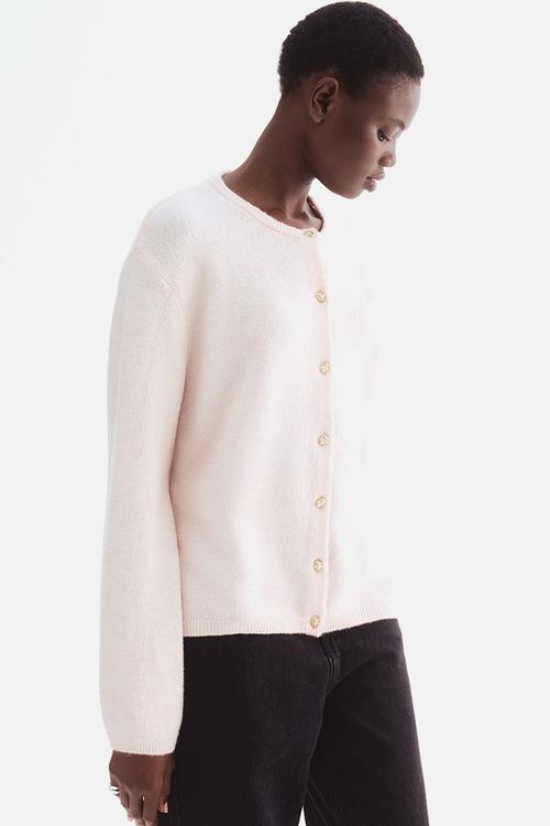 Fine-knit cardigan - powder pink