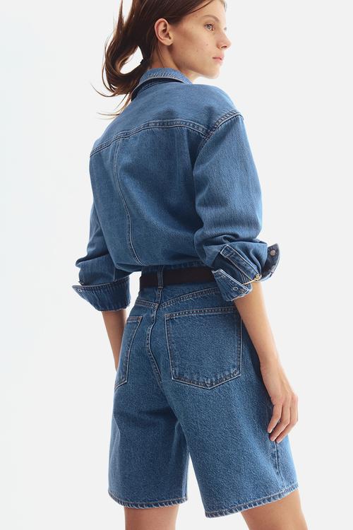 Denim bermuda shorts - denim blue