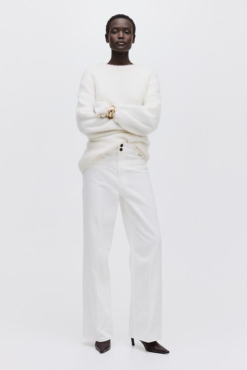 Wide high jeans - white