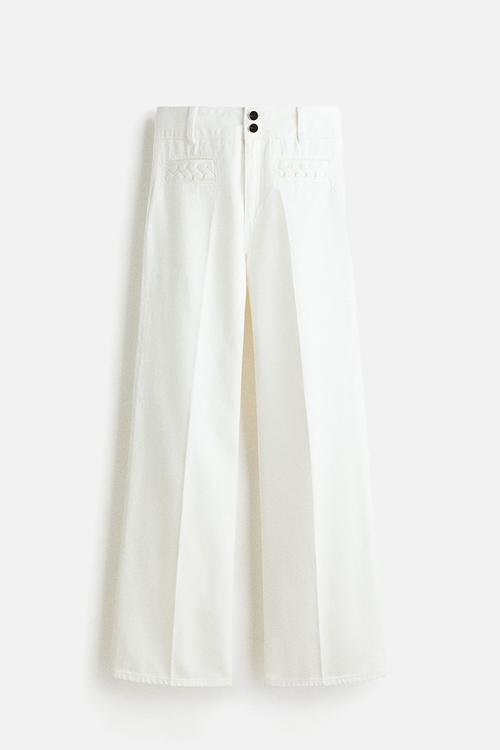 Wide high jeans - white