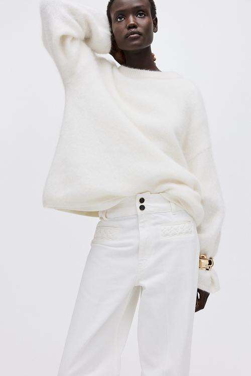 Wide high jeans - white