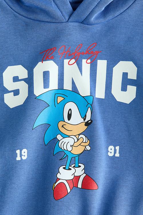 Print-motif hoodie - blue/sonic the hedgehog