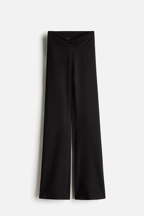 Flared yoga leggings with softmove - black