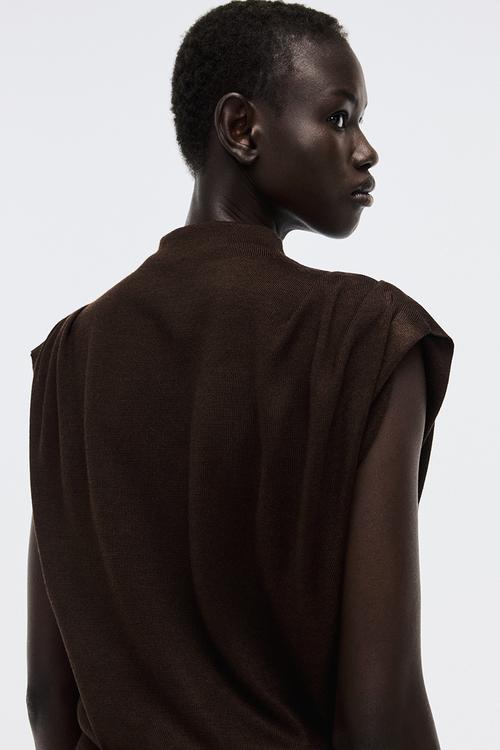 Fine-knit top - brown
