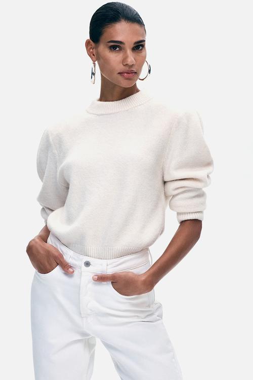 Shoulder-pad jumper - ivory
