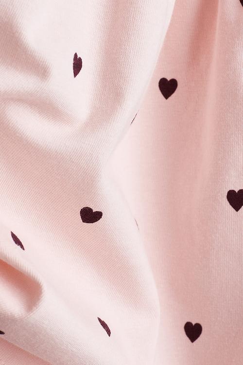 Printed cotton dress - light pink/hearts