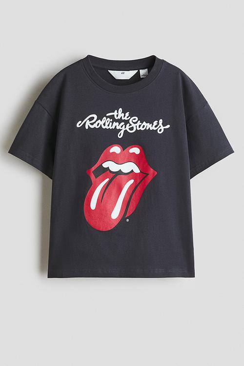 Loose-fit printed T-shirt - dark grey/the rolling stones