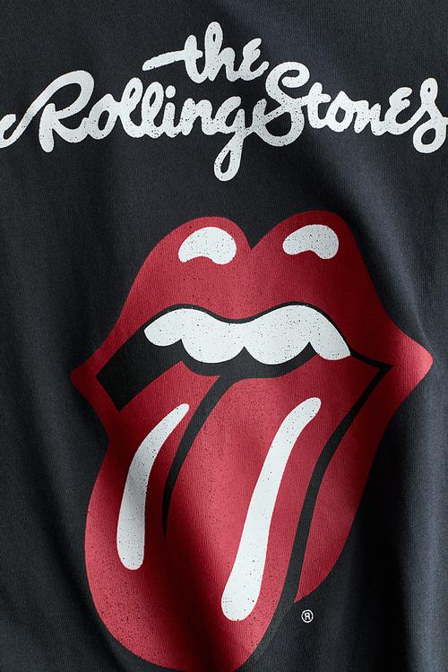Loose-fit printed T-shirt - dark grey/the rolling stones